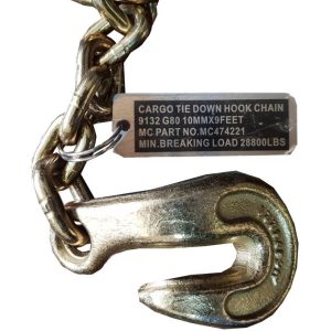 زنجیر 10 قلاب کج 3 متری